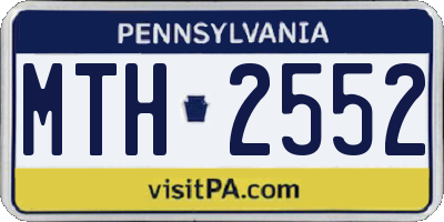 PA license plate MTH2552