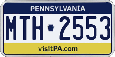 PA license plate MTH2553