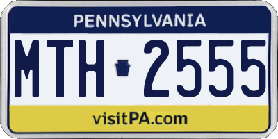 PA license plate MTH2555
