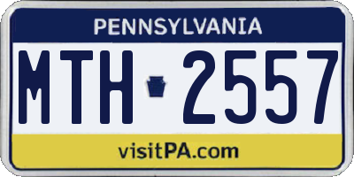 PA license plate MTH2557