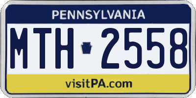 PA license plate MTH2558