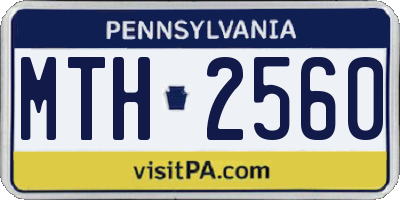 PA license plate MTH2560