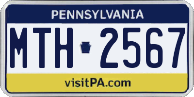 PA license plate MTH2567