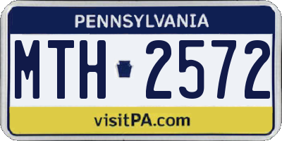PA license plate MTH2572