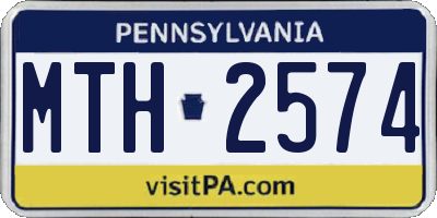 PA license plate MTH2574