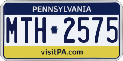 PA license plate MTH2575
