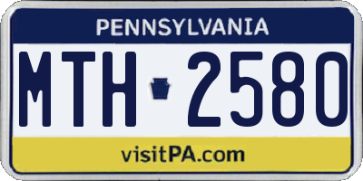 PA license plate MTH2580