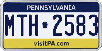PA license plate MTH2583