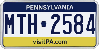 PA license plate MTH2584
