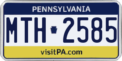 PA license plate MTH2585