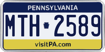 PA license plate MTH2589