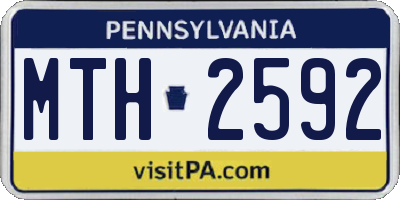 PA license plate MTH2592