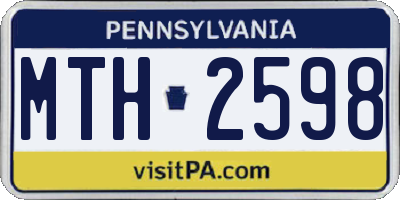PA license plate MTH2598