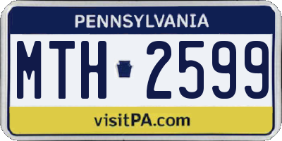 PA license plate MTH2599