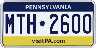 PA license plate MTH2600