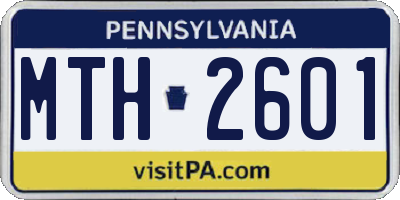 PA license plate MTH2601