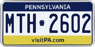 PA license plate MTH2602