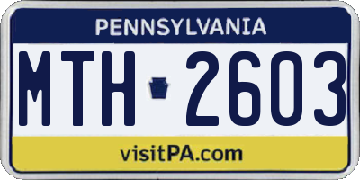 PA license plate MTH2603