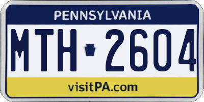 PA license plate MTH2604