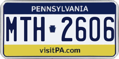 PA license plate MTH2606