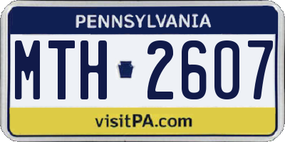 PA license plate MTH2607