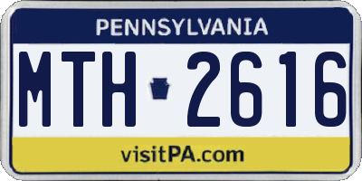 PA license plate MTH2616