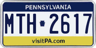 PA license plate MTH2617