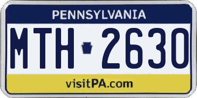 PA license plate MTH2630