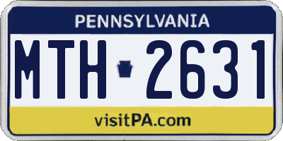 PA license plate MTH2631