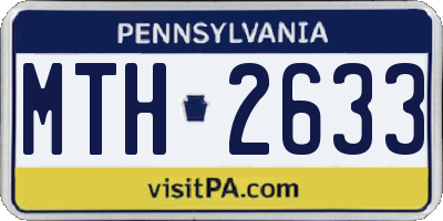 PA license plate MTH2633