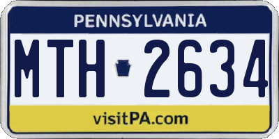 PA license plate MTH2634