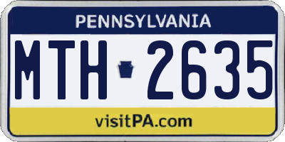PA license plate MTH2635