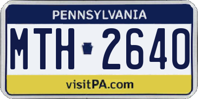 PA license plate MTH2640