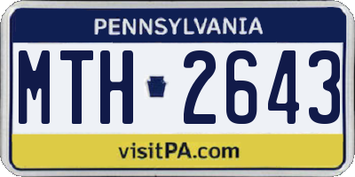PA license plate MTH2643