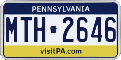 PA license plate MTH2646