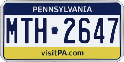 PA license plate MTH2647