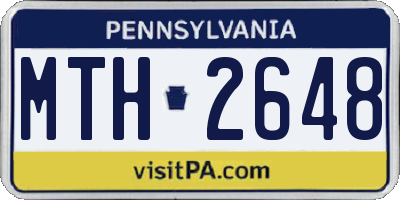 PA license plate MTH2648