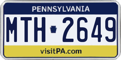 PA license plate MTH2649
