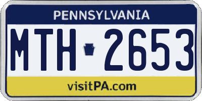 PA license plate MTH2653