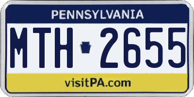 PA license plate MTH2655