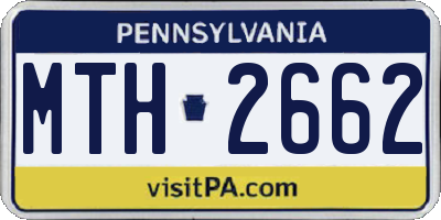 PA license plate MTH2662