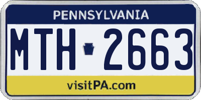PA license plate MTH2663