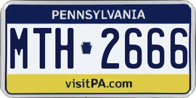 PA license plate MTH2666