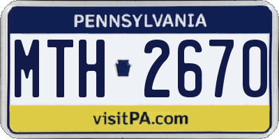 PA license plate MTH2670