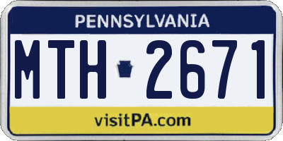 PA license plate MTH2671