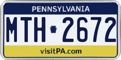 PA license plate MTH2672