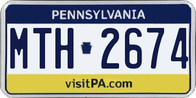 PA license plate MTH2674