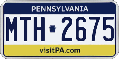 PA license plate MTH2675