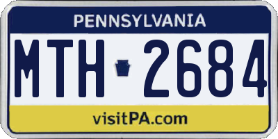 PA license plate MTH2684