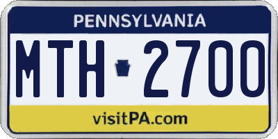 PA license plate MTH2700